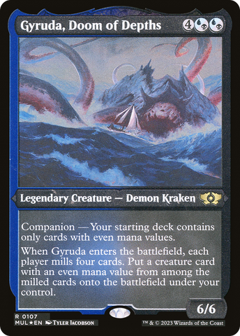{R} Gyruda, Doom of Depths (Foil Etched) [Multiverse Legends][MUL 107]