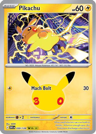 [PKM] Pikachu (030/128) Holofoil [ME 30th Celebration]