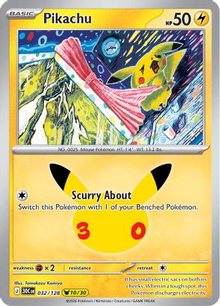 [PKM] Pikachu (032/128) Holofoil [ME 30th Celebration]
