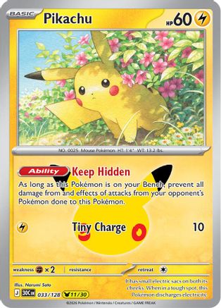 [PKM] Pikachu (033/128) Holofoil [ME 30th Celebration]