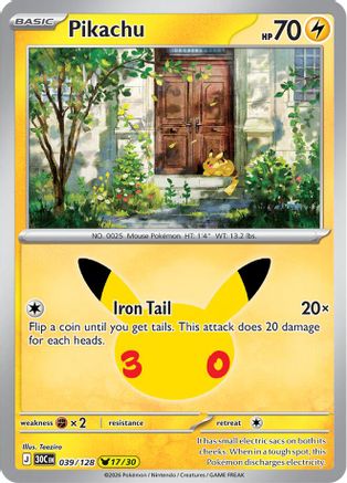 [PKM] Pikachu (039/128) Holofoil [ME 30th Celebration]