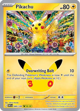 [PKM] Pikachu (040/128) Holofoil [ME 30th Celebration]