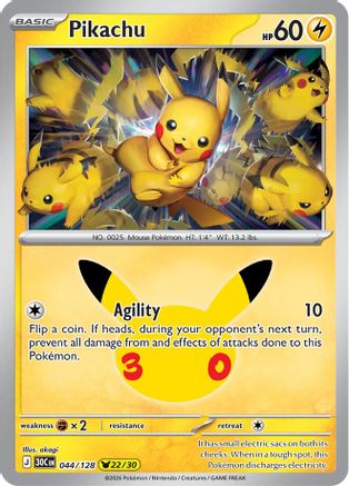 [PKM] Pikachu (044/128) Holofoil [ME 30th Celebration]