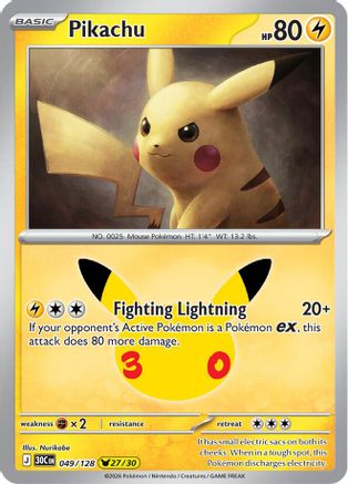 [PKM] Pikachu (049/128) Holofoil [ME 30th Celebration]