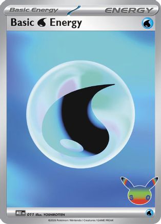 [PKM] Basic Water Energy (30th Celebration) (011) Holofoil [MEE Mega Evolution Energies]