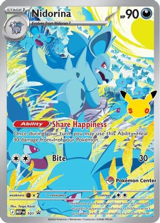 [PKM] Nidorina (30th Celebration) (Pokemon Center Exclusive) (101) Holofoil [ME Mega Evolution Promo]