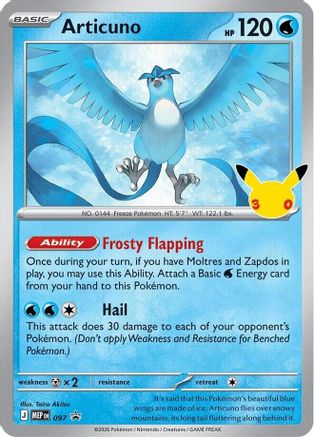 [PKM] Articuno (30th Celebration) (097) Holofoil [ME Mega Evolution Promo]