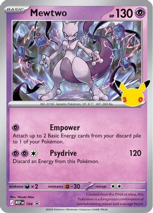 [PKM] Mewtwo (30th Celebration) (104) Holofoil [ME Mega Evolution Promo]