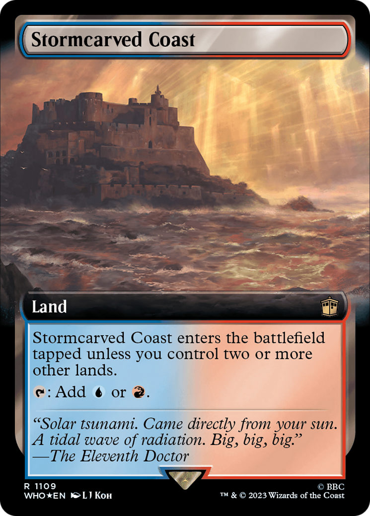 {R} Stormcarved Coast (Extended Art) (Surge Foil) [Doctor Who][WHO 1109]