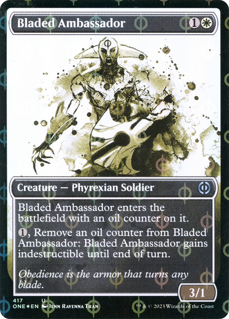 {C} Bladed Ambassador (Showcase Ichor Step-and-Compleat Foil) [Phyrexia: All Will Be One][ONE 417]