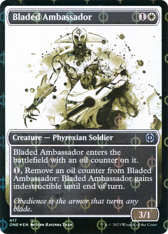 {C} Bladed Ambassador (Showcase Ichor Step-and-Compleat Foil) [Phyrexia: All Will Be One][ONE 417]