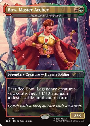 {R} Hajar, Loyal Bodyguard - Bow, Master Archer (Foil) [Secret Lair Drop Series] [SLD 2781]