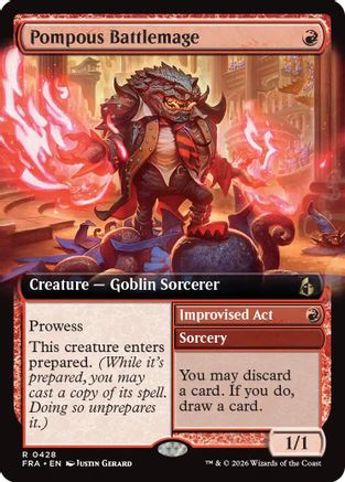 {R} Pompous Battlemage (Extended Art) (Foil) [Reality Fracture] [FRA 428]