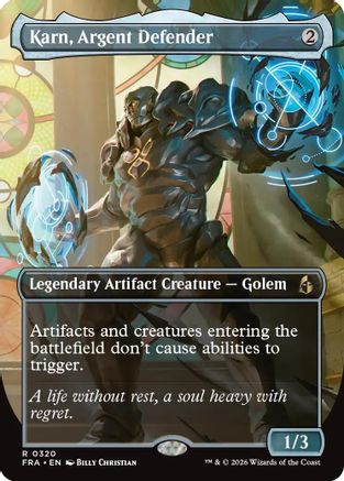 {R} Karn, Argent Defender (Borderless) [Reality Fracture] [FRA 320]