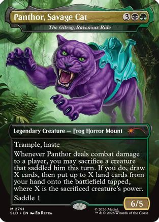 {R} The Gitrog, Ravenous Ride - Panthor, Savage Cat (Foil) [Secret Lair Drop Series] [SLD 2791]