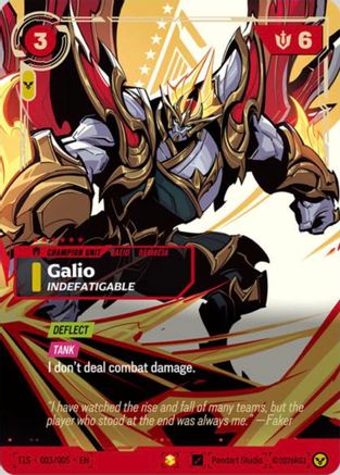 [RFB] Galio, Indefatigable (T1 Worlds Champion Signature Edition Bundle) (Foil) (Promo) (T1S 003/005) - Riftbound Promotional Cards