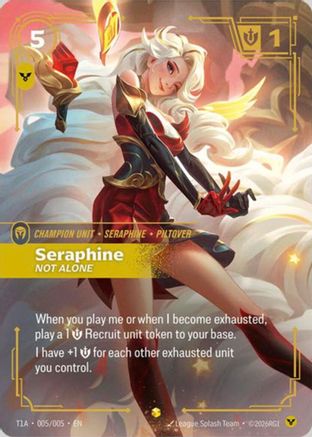 [RFB] Seraphine, Not Alone (T1 Worlds Champion Player Bundle) (Foil) (Promo) (T1A 005/005) - Riftbound Promotional Cards