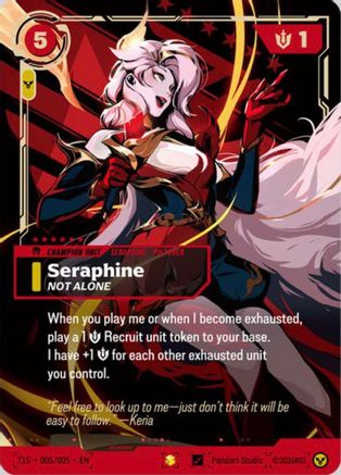[RFB] Seraphine, Not Alone (T1 Worlds Champion Signature Edition Bundle) (Foil) (Promo) (T1S 005/005) - Riftbound Promotional Cards