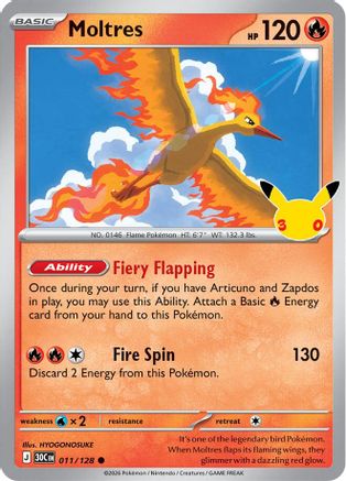 [PKM] Moltres (011/128) Holofoil [ME 30th Celebration]