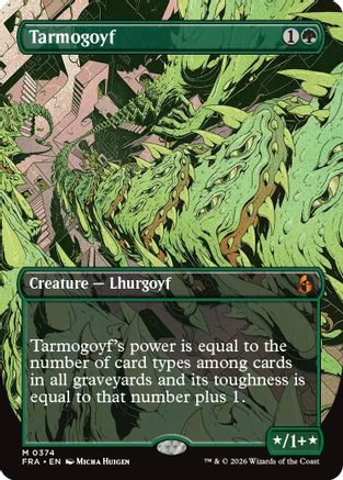 {R} Tarmogoyf (Borderless) (Foil) [Reality Fracture] [FRA 374]