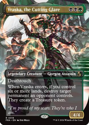 {R} Vraska, the Cutting Glare (Borderless) (Foil) [Reality Fracture] [FRA 319]