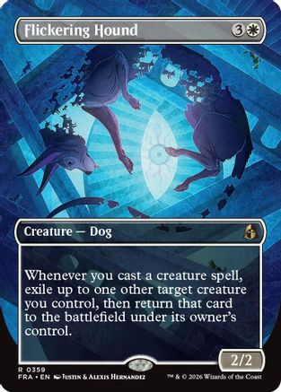 {R} Flickering Hound (Borderless) (Foil) [Reality Fracture] [FRA 359]