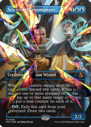 {R} Seasoned Cryomancer (Borderless) (Facet Foil) (0452) (Foil) [Reality Fracture] [FRA 452]
