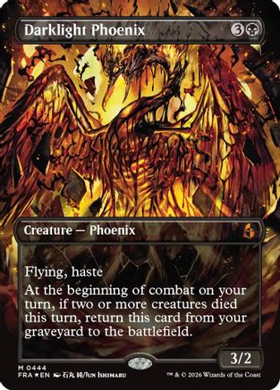 {R} Darklight Phoenix (Borderless) (0444) (Foil) [Reality Fracture] [FRA 444]