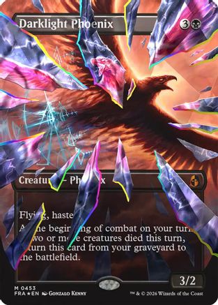 {R} Darklight Phoenix (Borderless) (Facet Foil) (0453) (Foil) [Reality Fracture] [FRA 453]