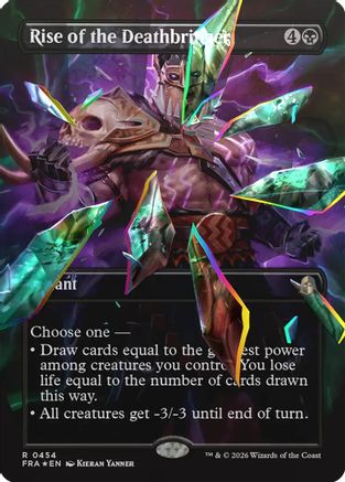 {R} Rise of the Deathbringer (Borderless) (Facet Foil) (Foil) [Reality Fracture] [FRA 454]