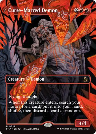 {R} Curse-Marred Demon (Borderless) (Foil) [Reality Fracture] [FRA 328]
