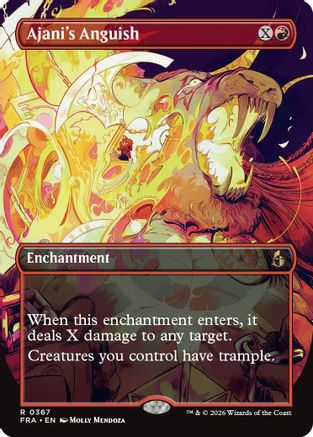 {R} Ajani's Anguish (Borderless) (Foil) [Reality Fracture] [FRA 367]
