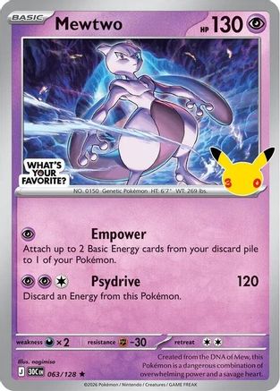 [PKM] Mewtwo (What's Your Favorite Stamp) (063/128) Holofoil [Miscellaneous Cards & Products]
