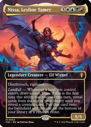 {R} Nissa, Leyline Tamer (Borderless) (Foil) [Commander Reality Fracture] [ 002]