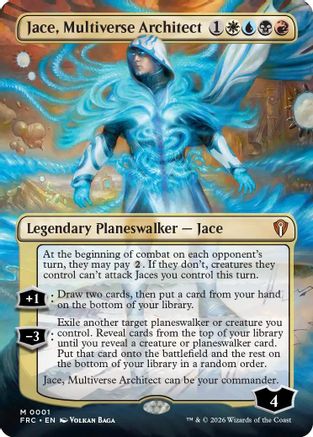 {R} Jace, Multiverse Architect (Borderless) (Foil) [Commander Reality Fracture] [ 001]