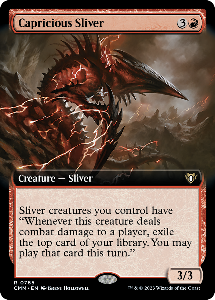 {R} Capricious Sliver (Extended Art) [Commander Masters][CMM 765]