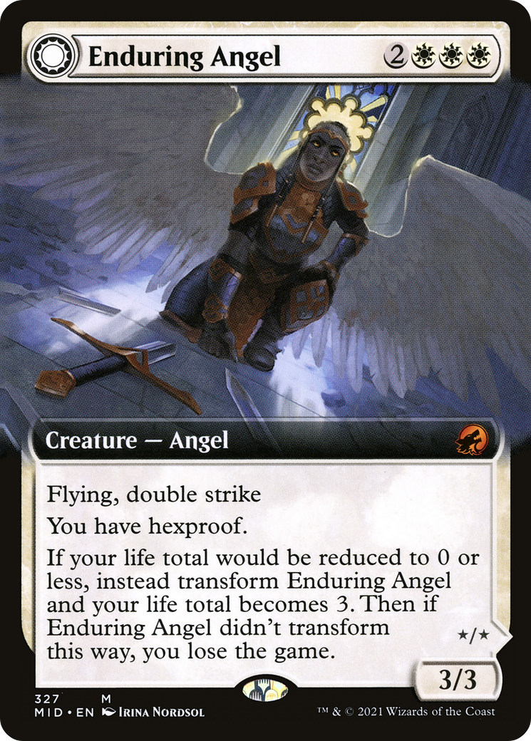 {R} Enduring Angel // Angelic Enforcer (Extended Art) [Innistrad: Midnight Hunt][MID 327]