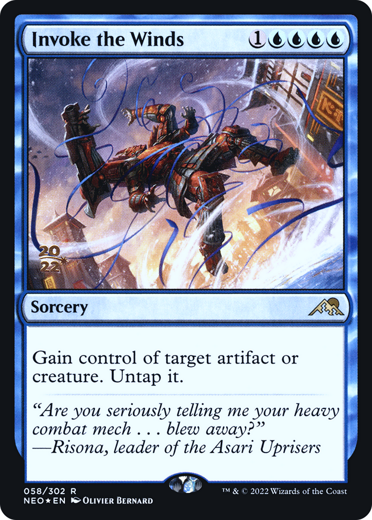 {R} Invoke the Winds [Kamigawa: Neon Dynasty Prerelease Promos][PR NEO 058]