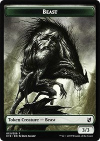 {T} Beast (013) // Wurm Double-sided Token [Commander 2019 Tokens][TC19 NULL]