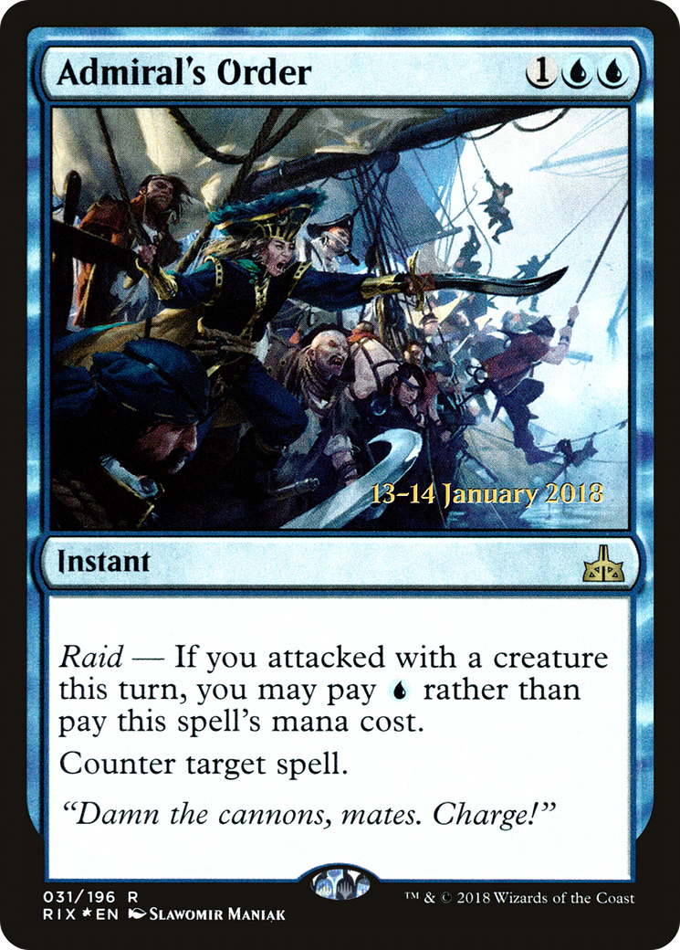 {R} Admiral's Order [Rivals of Ixalan Prerelease Promos][PR RIX 031] - Misty Mountain Games