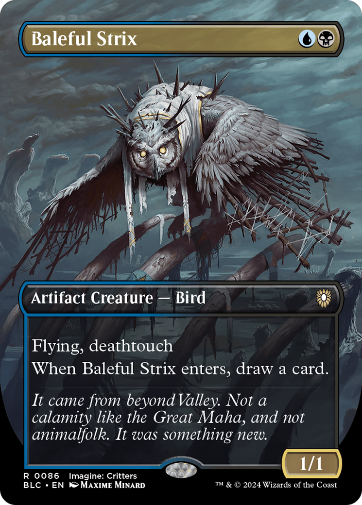 {R} Baleful Strix (Borderless) [Bloomburrow Commander][BLC 086]