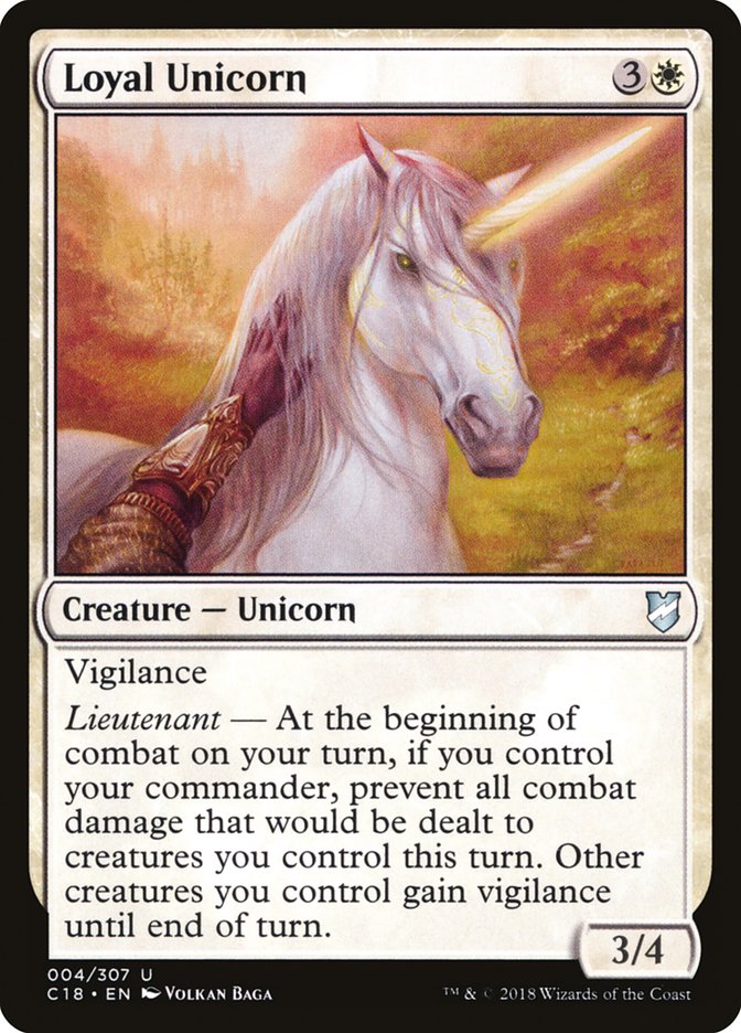 {C} Loyal Unicorn [Commander 2018][C18 004]
