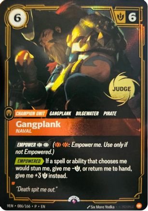 [RFB] Gangplank, Naval (Foil) (Promo) (086/166) - Riftbound Judge Promotional Cards