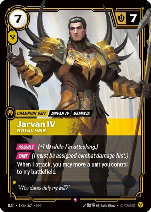 [RFB] Jarvan IV, Royal Heir (Foil) (133/167) - Radiance