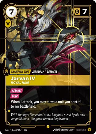[RFB] Jarvan IV, Royal Heir (Alternate Art) (Foil) (133a/167) - Radiance