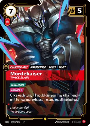 [RFB] Mordekaiser, Twice Slain (Alternate Art) (Foil) (020a/167) - Radiance