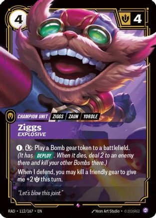 [RFB] Ziggs, Explosive (Foil) (112/167) - Radiance