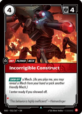 [RFB] Incorrigible Construct (011/167) - Radiance