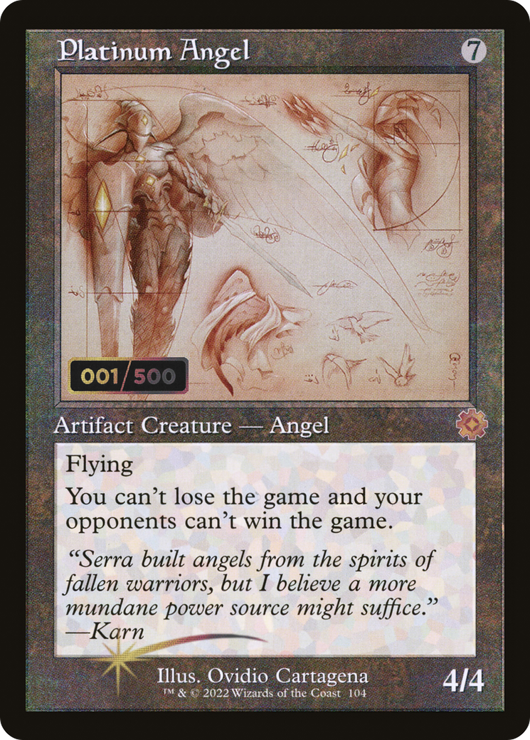 {R} Platinum Angel (Schematic) (Serial Numbered) [The Brothers' War Retro Artifacts][BRR 104]