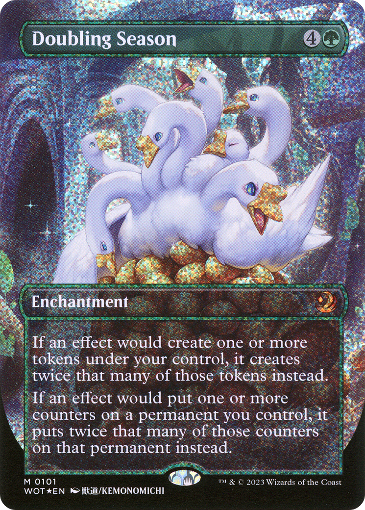 {R} Doubling Season (Anime Borderless) (Confetti Foil) [Wilds of Eldraine: Enchanting Tales][WOT 101]